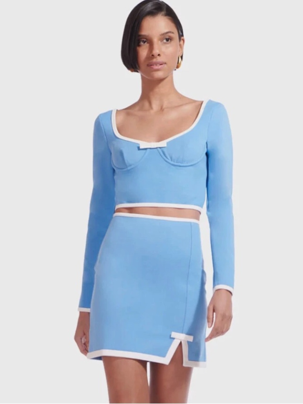 NWT STAUD Berry Top with Peel Skirt